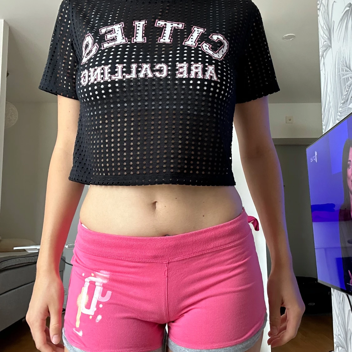 Rosa Nike shorts med tryck