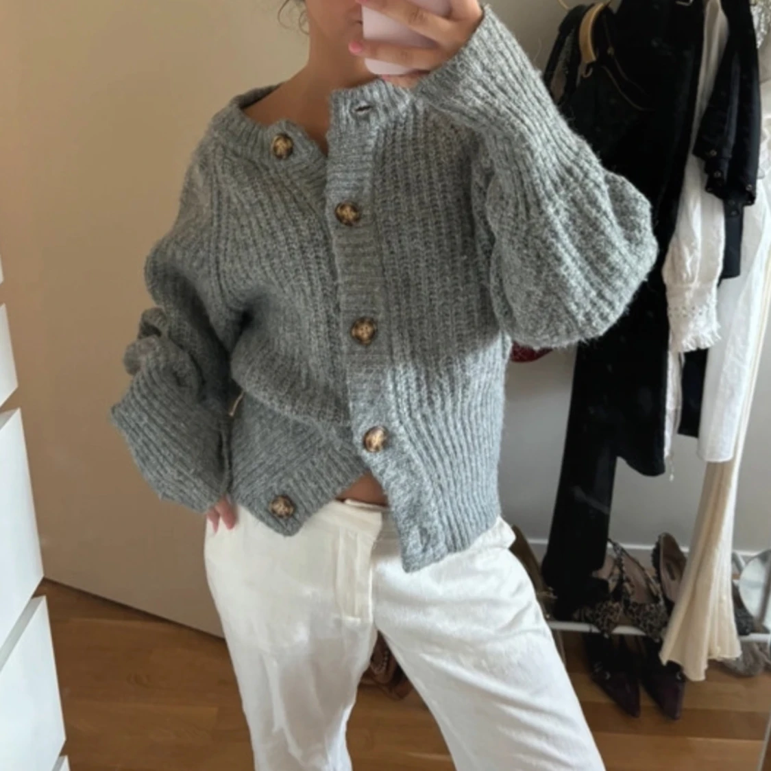 Ljusgrå kofta - 90