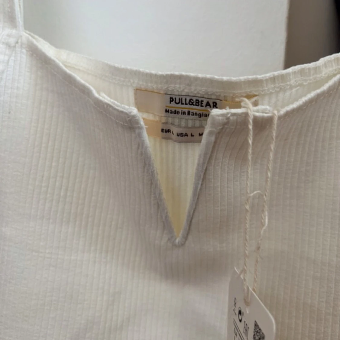 Vit ribbad linnetopp Pull&Bear - 1