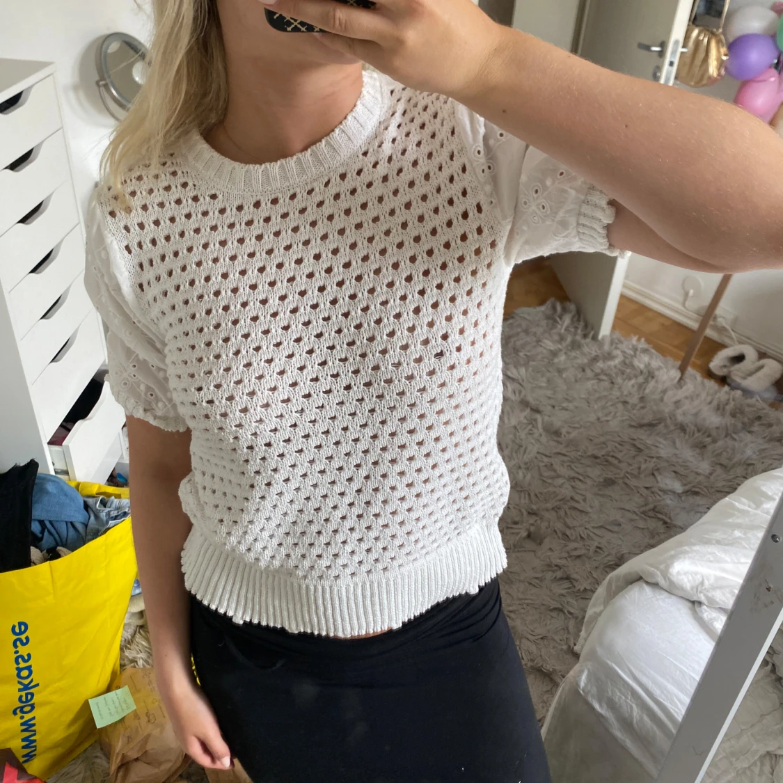 Vit stickad topp från Zara - 1