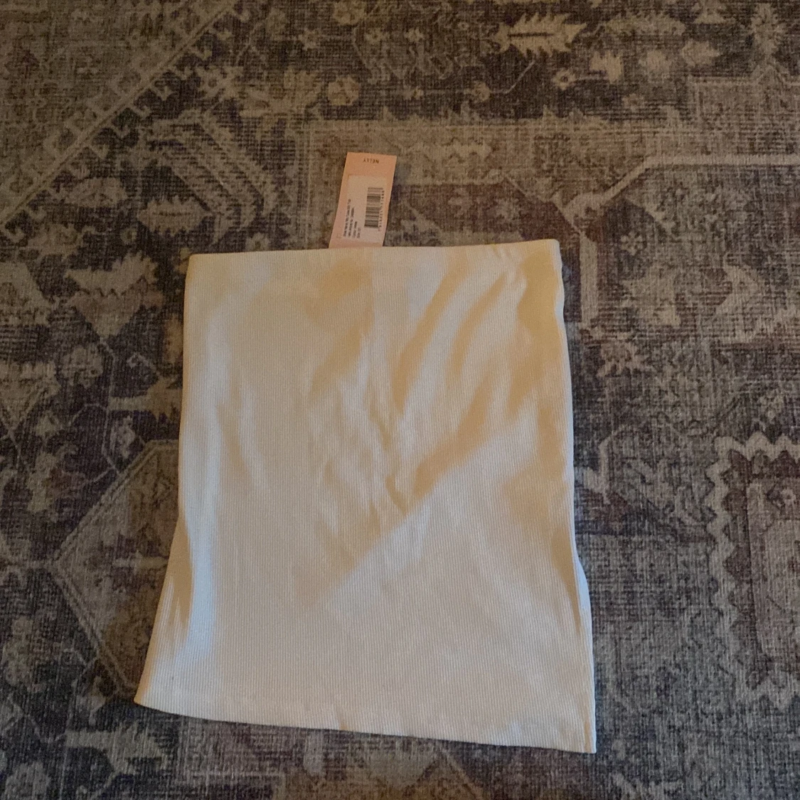 Vit ribbad bandeau topp från Nelly