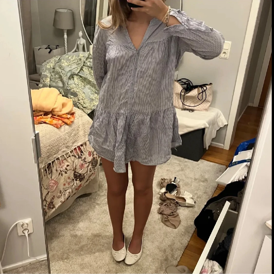 Randig kortklänning från H&M