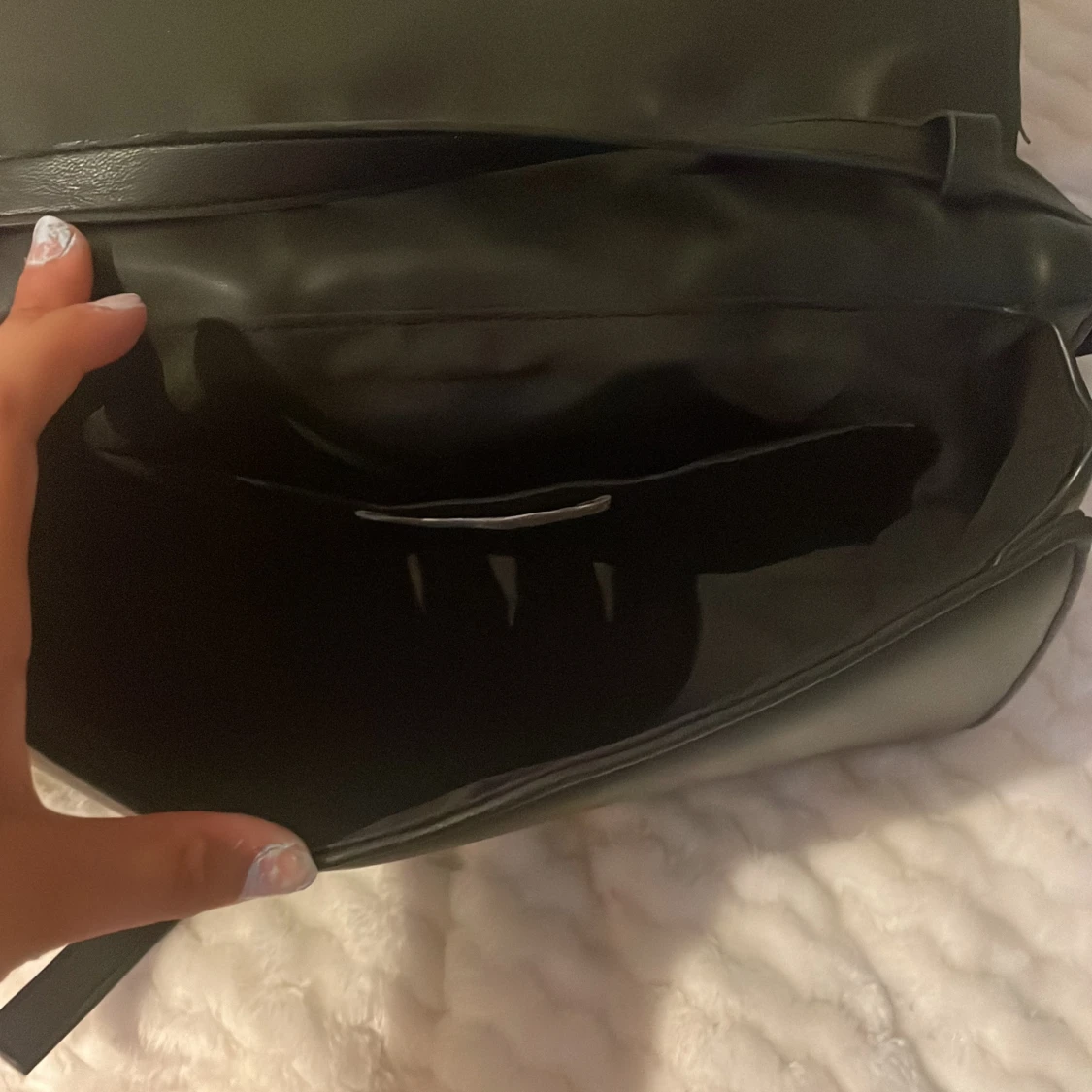 Svart quiltad axelväska i skinn - 2