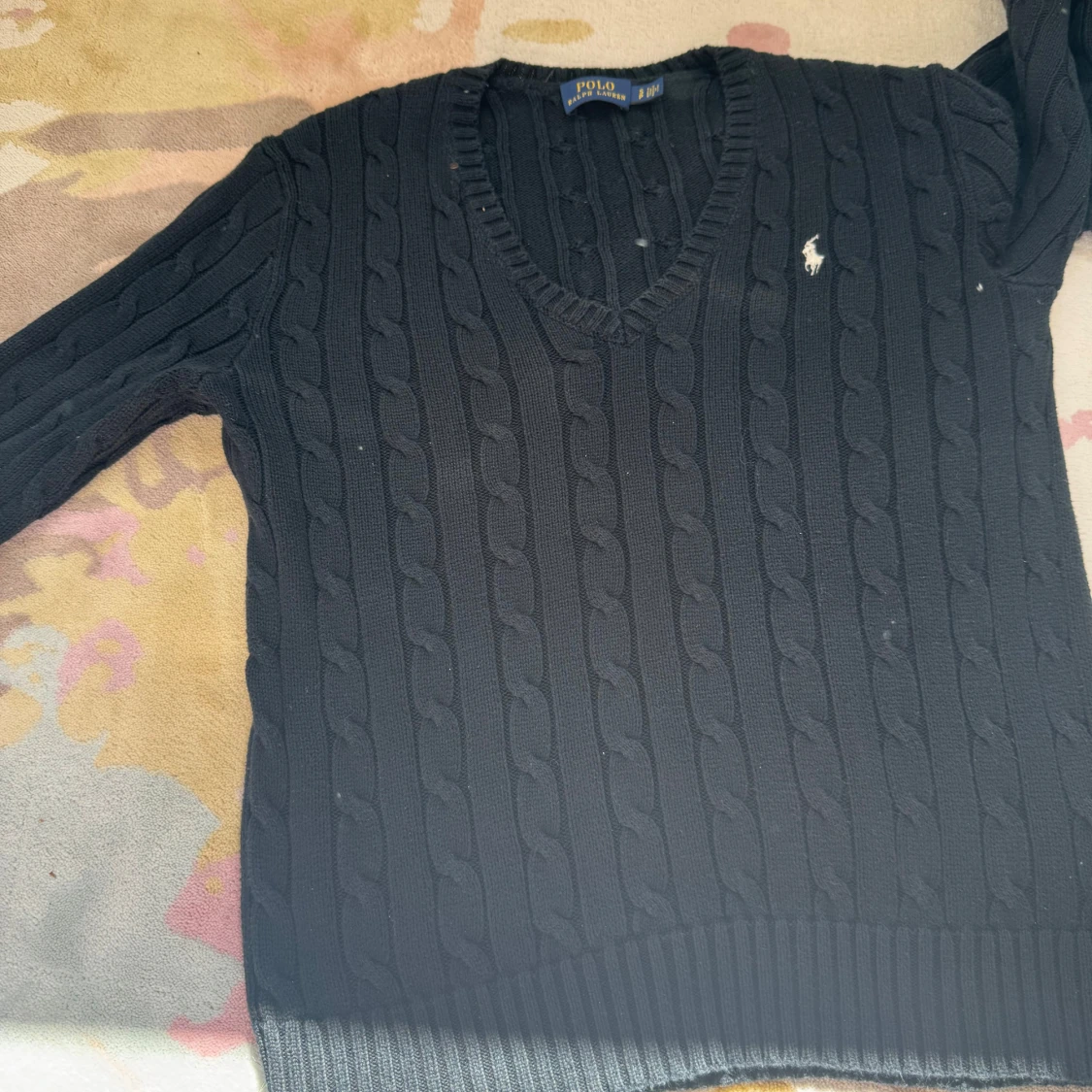 Svart kabelstickad tröja Polo Ralph Lauren