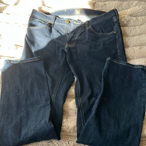 Lee Daren Zip Fly jeans mörkblå W31 L32 - Mörkblå jeans från Lee, modell Daren Zip Fly. Klassisk femficksdesign med kontrastsömmar och Lee-logga på bakfickan. Jeansen har rak passform och dragkedjegylf.