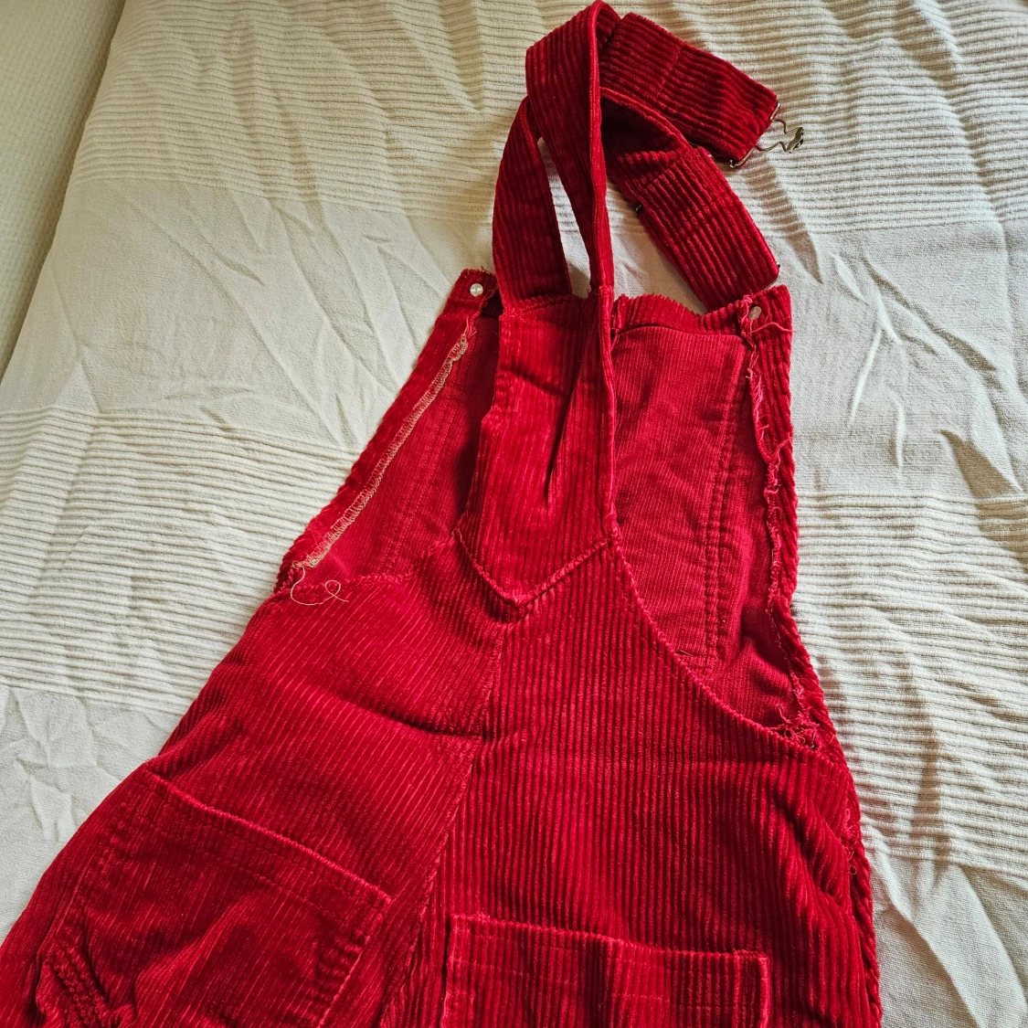 Röda manchester-hängselbyxor - 3