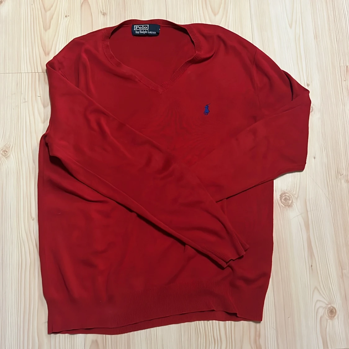 Röd v-ringad tröja Polo Ralph Lauren