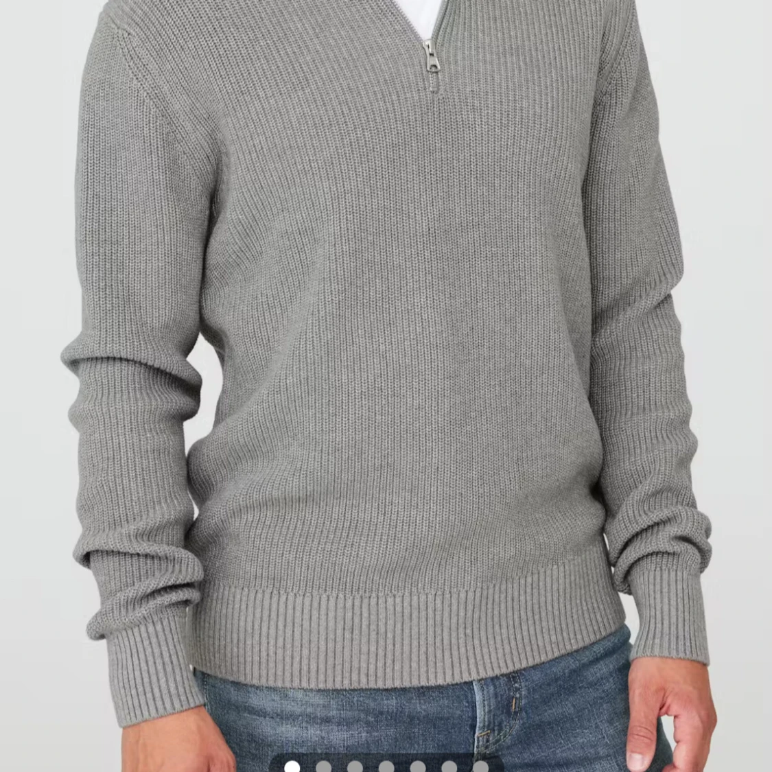 Grå stickad half zip tröja