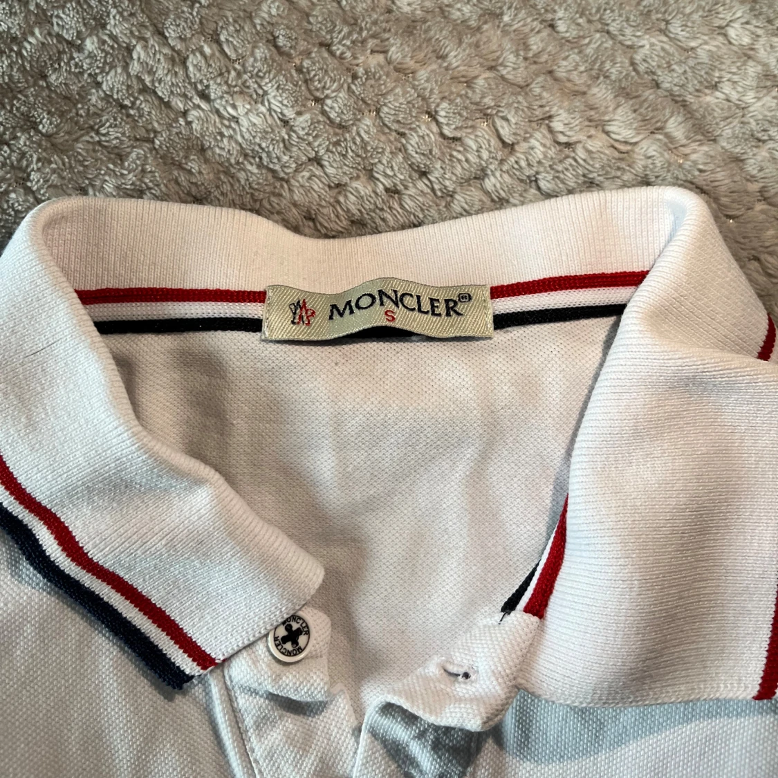 Vit pikétröja från Moncler S - 2