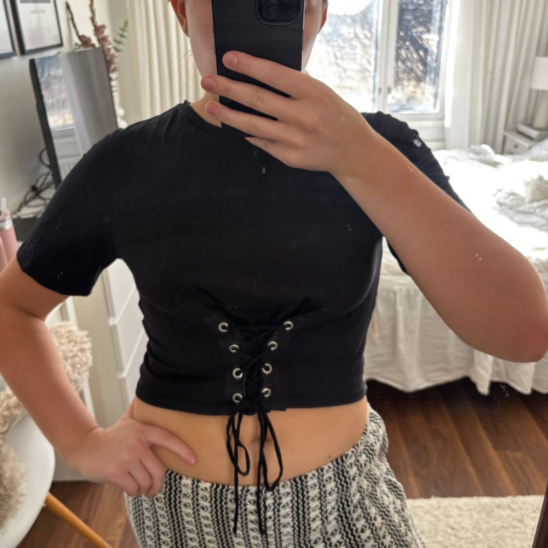 Svart croppad topp från Zara