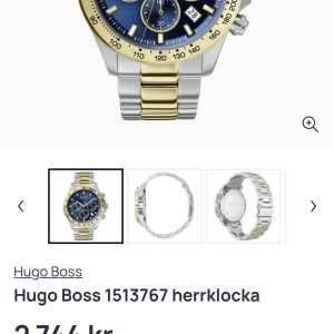 Hugo Boss 1513767 herrklocka - Snygg herrklocka från Hugo Boss med en stilren design. Klockan har en blå urtavla med tre subdials och datumvisning. Armbandet är i tvåfärgad metall, silver och guld, vilket ger en elegant touch. Perfekt för den som vill ha en tidlös accessoar. Pris kan diskuteras men ni ser nypris säljer den pågrund av att min man använder den knappt relativt ny oanvänd använd kanske 3 gånger bara finns batteri inne batterit är precis bytt så håller er ett tag pris går o diskutera som sagt men inget under 1000