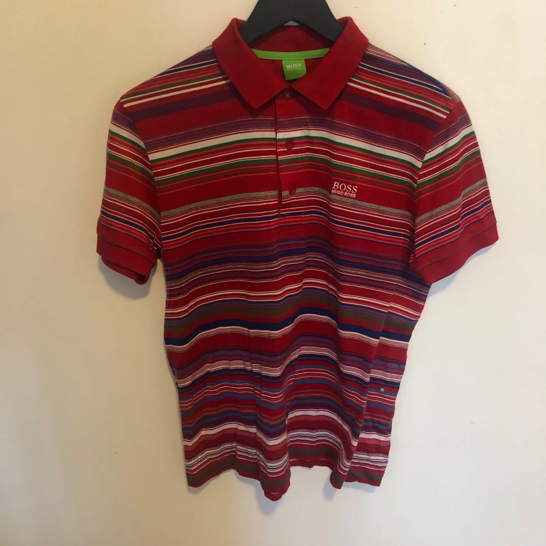 Hugo Boss- Pikétröja, flerfärgad, randig - 4