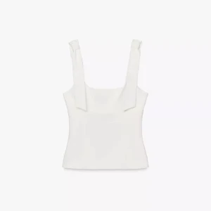 Vit linnetopp med knytband - Snygg vit topp! Jätte classy och snygg!