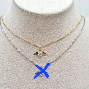 Kedja rostfritt stål  - Kedja rostfritt stål, hjärta-18k guld och silverpläterad. Längd 40cm+5cm. Hjärta-1cm