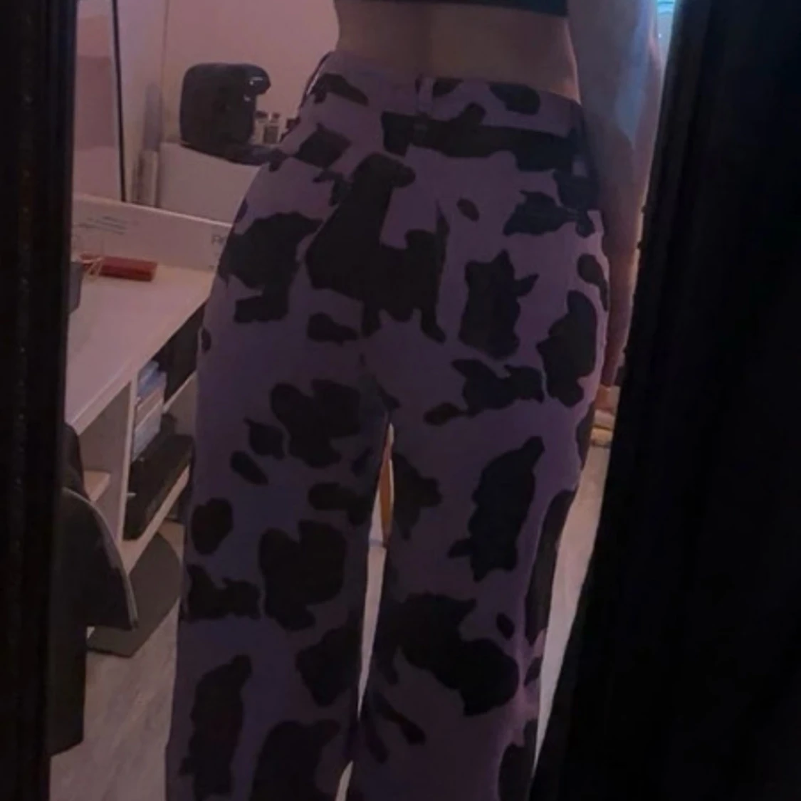 Lila ko-mönstrade jeans - 1