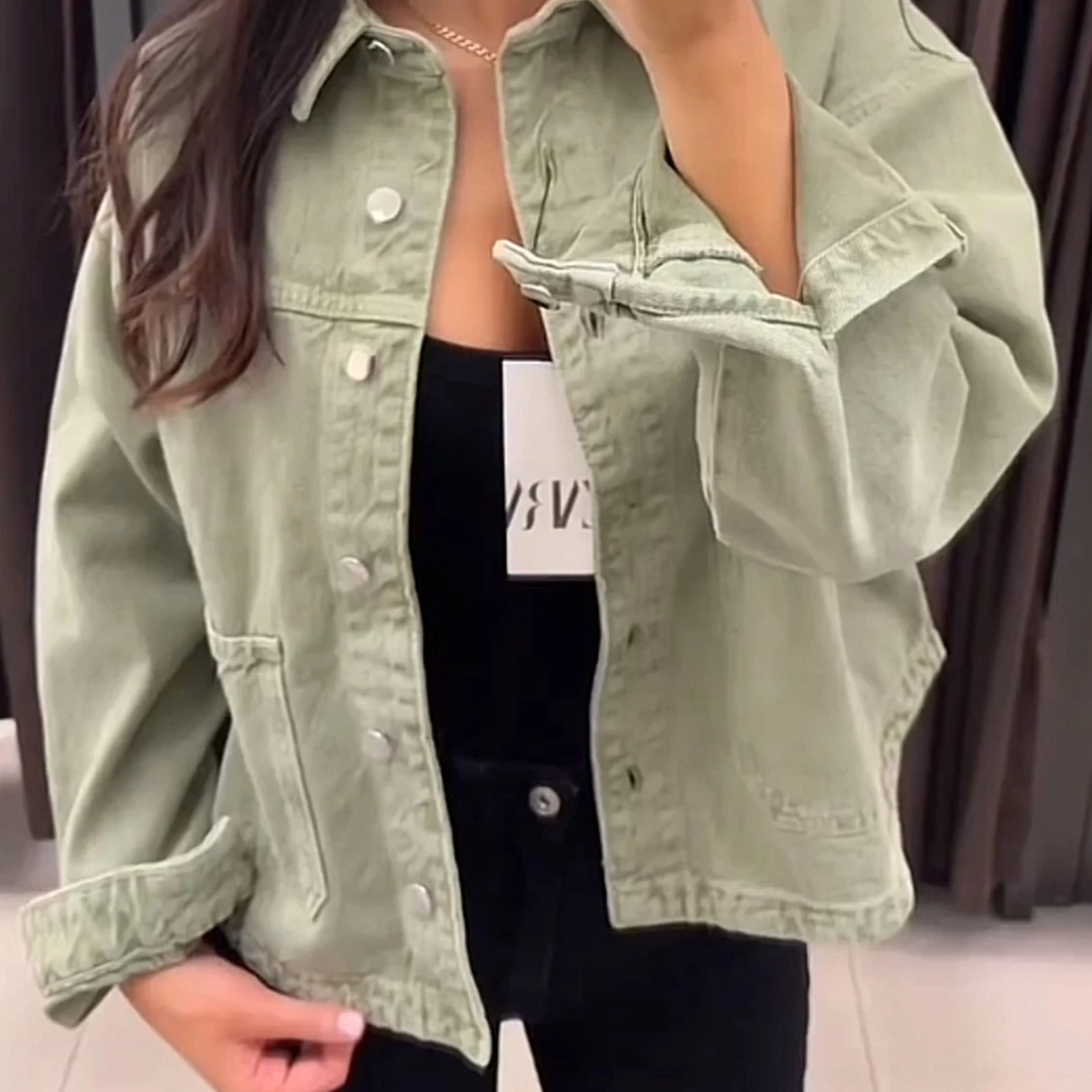 Grön jeansjacka  - 1