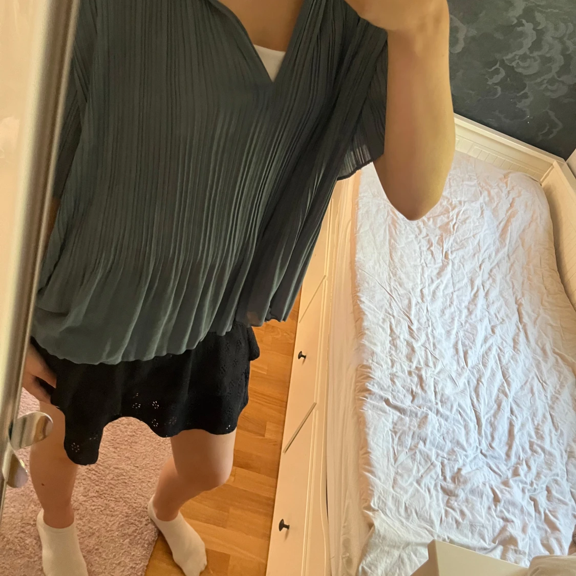 Plisserad blå blus från Samsøe Samsøe - 3