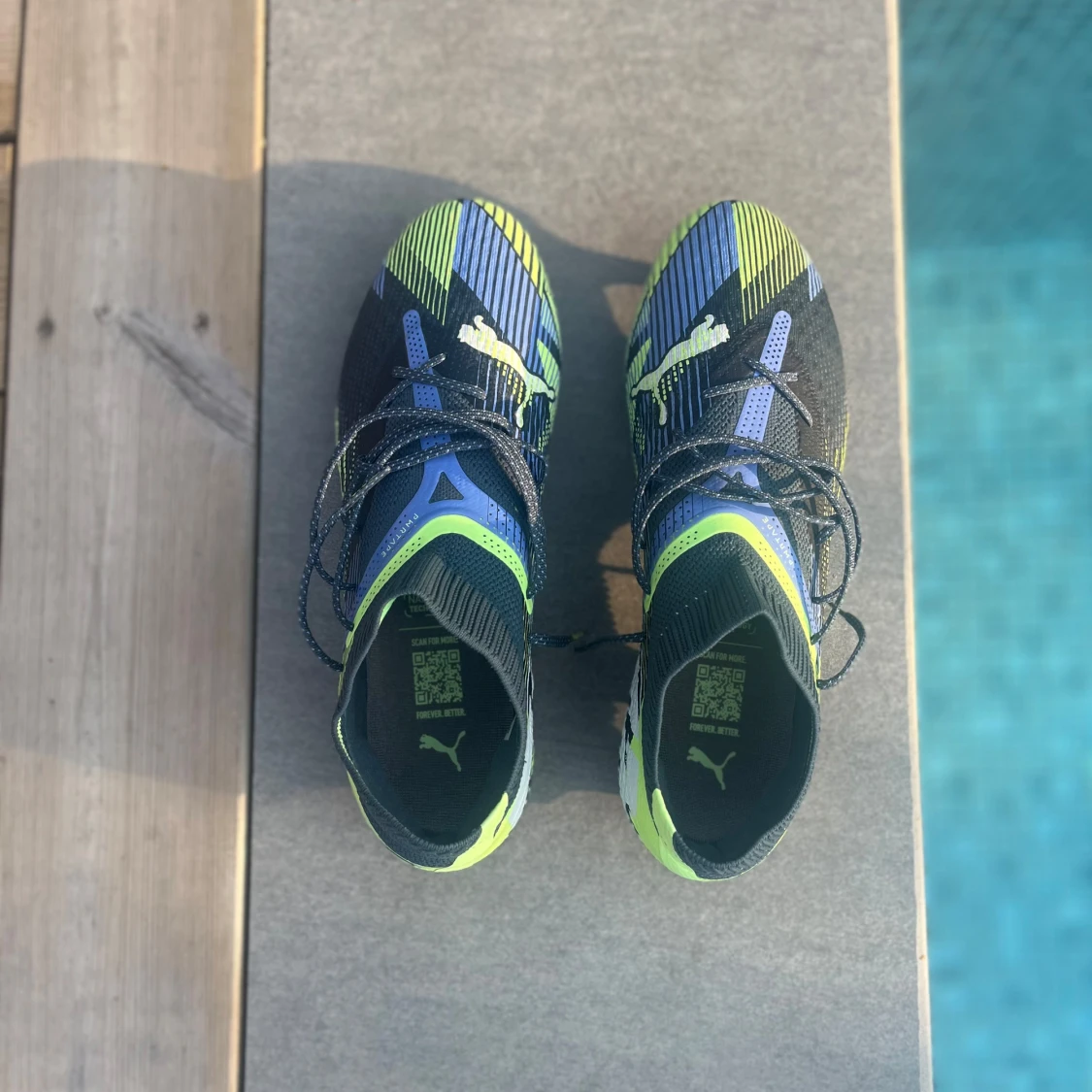 Puma fotbollsskor blå/gul mönster - 3