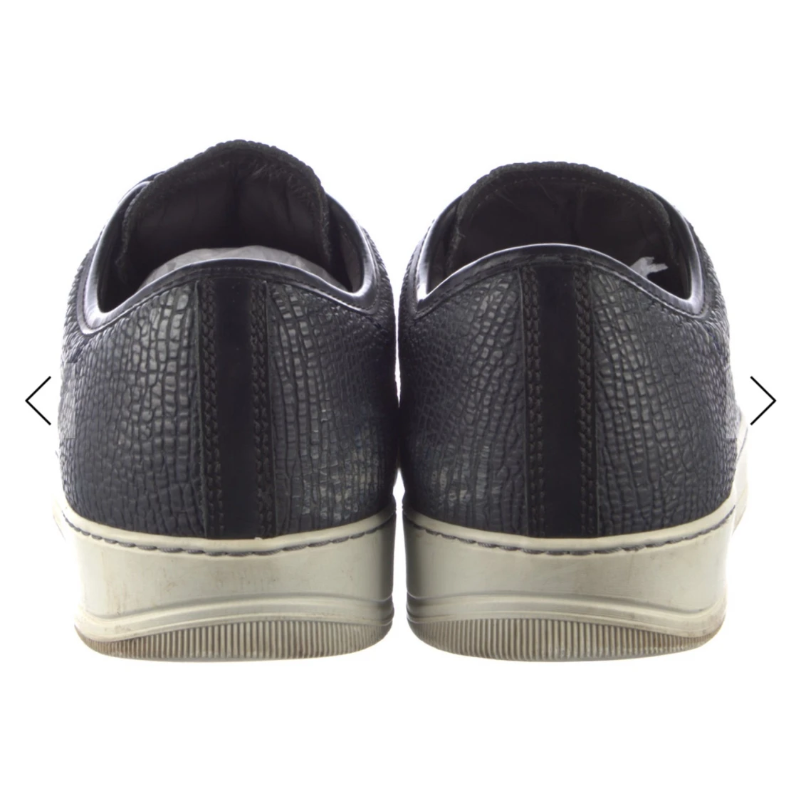 Lanvin Svarta sneakers i skinn med vit sula - 3