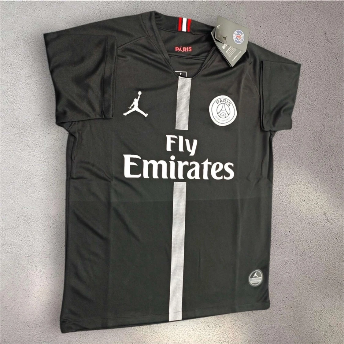 Svart PSG fotbollströja Jordan x Fly Emirates