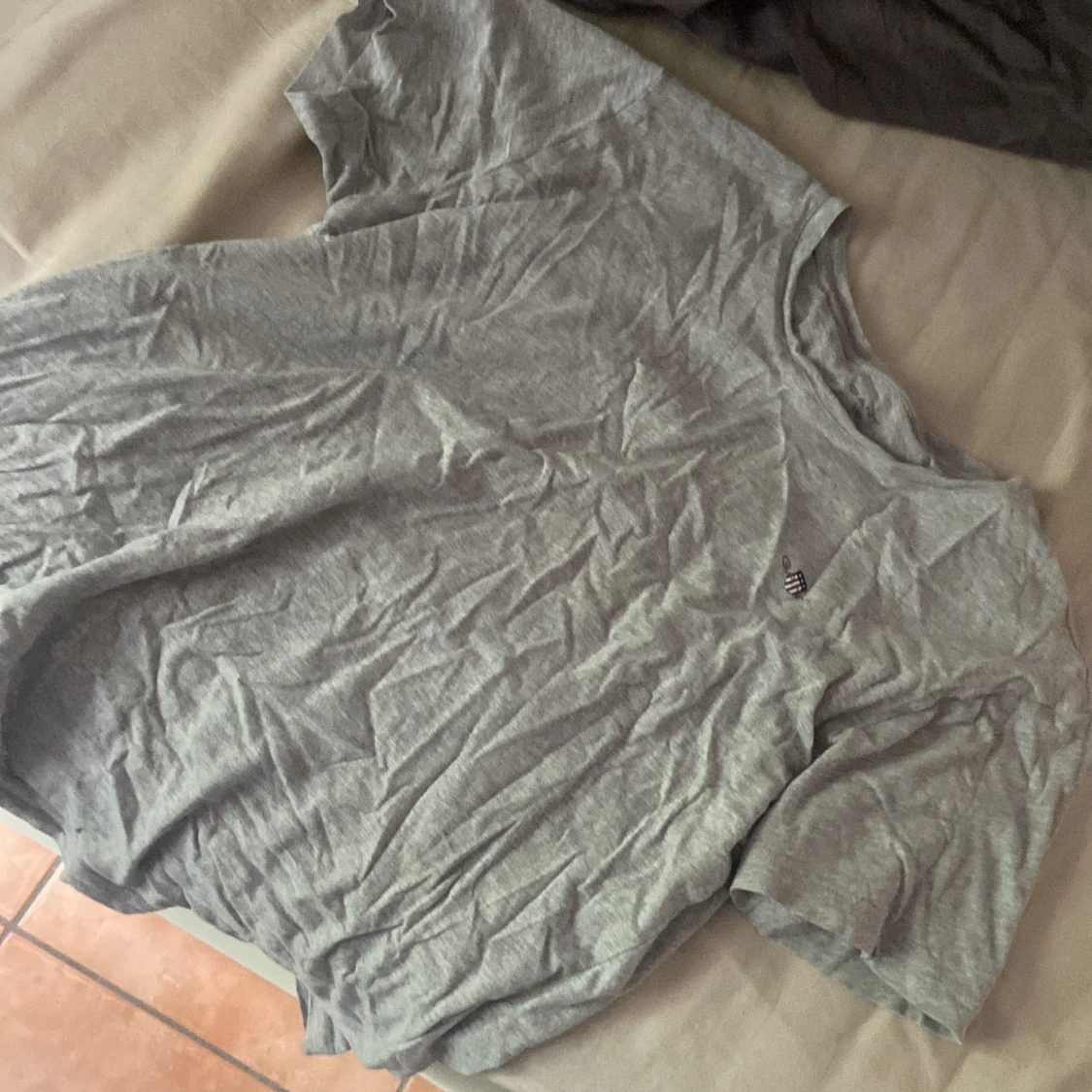 Grå t-shirt från GANT med logga - 1