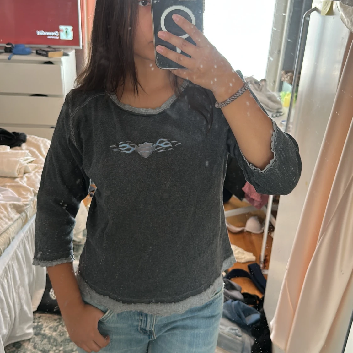 Grå Harley Davidson långärmad tröja - 2