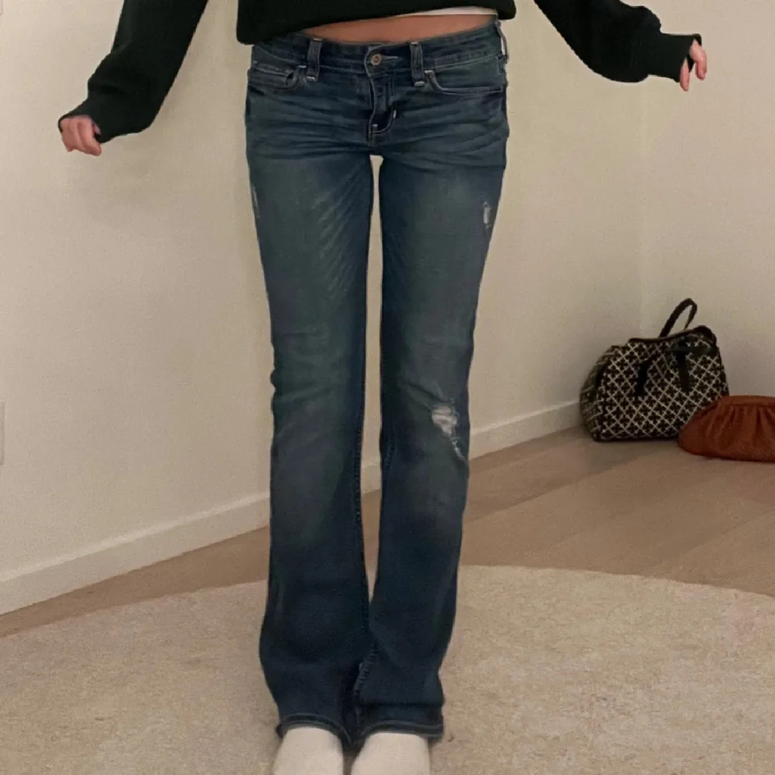 Lågmidjade bootcut hollister jeans