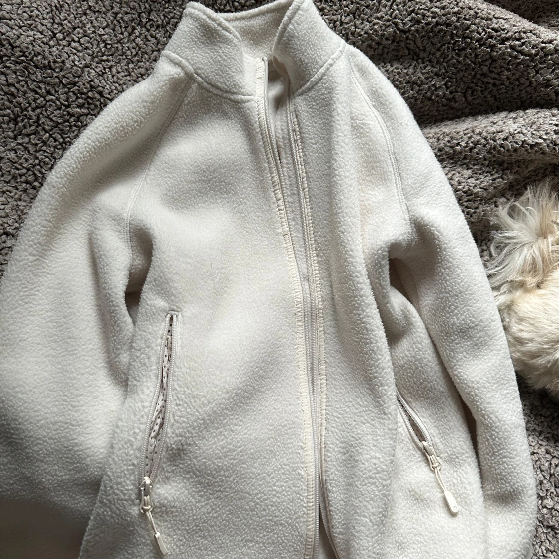 Vit teddy/fleece jacka från Lager 157 - 1