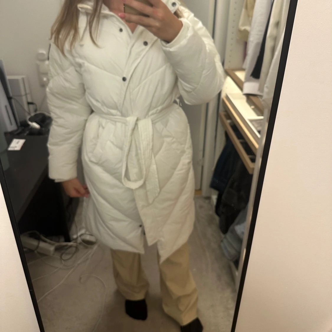 Vit lång pufferjacka från Zink - 3