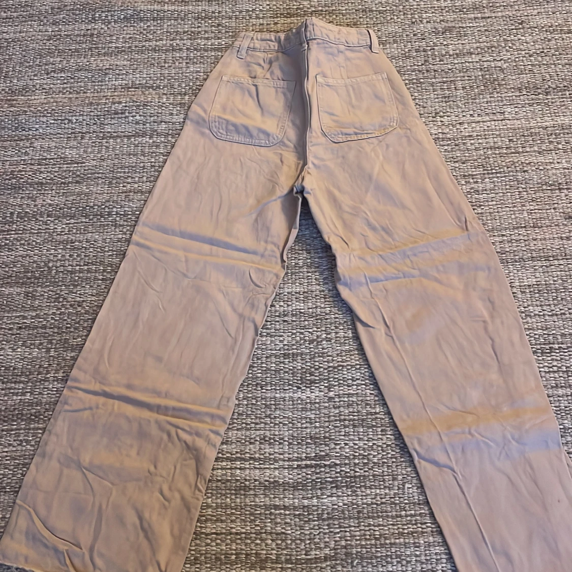 Beiga raka byxor i bomull - 3