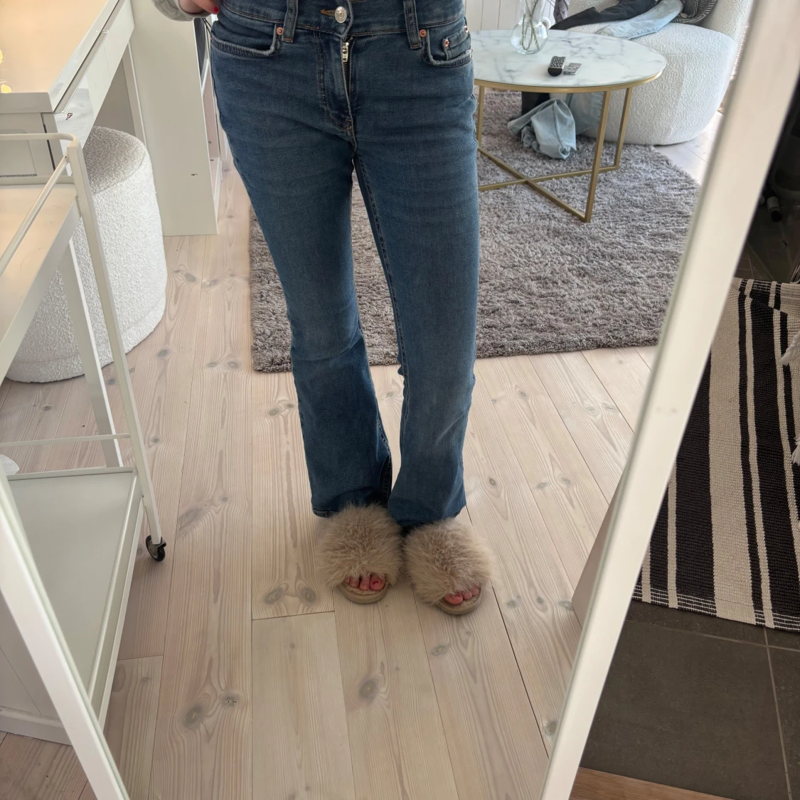 Blå bootcut jeans - 4