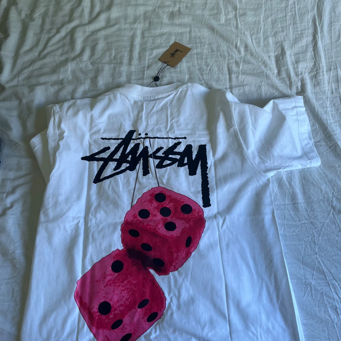 Vit Stüssy t-shirt med tryck - 1