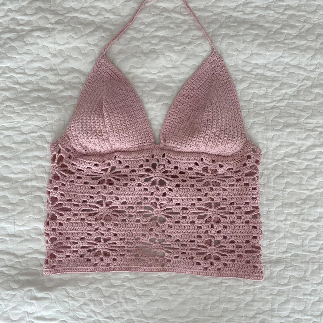 Virkad halternecktopp