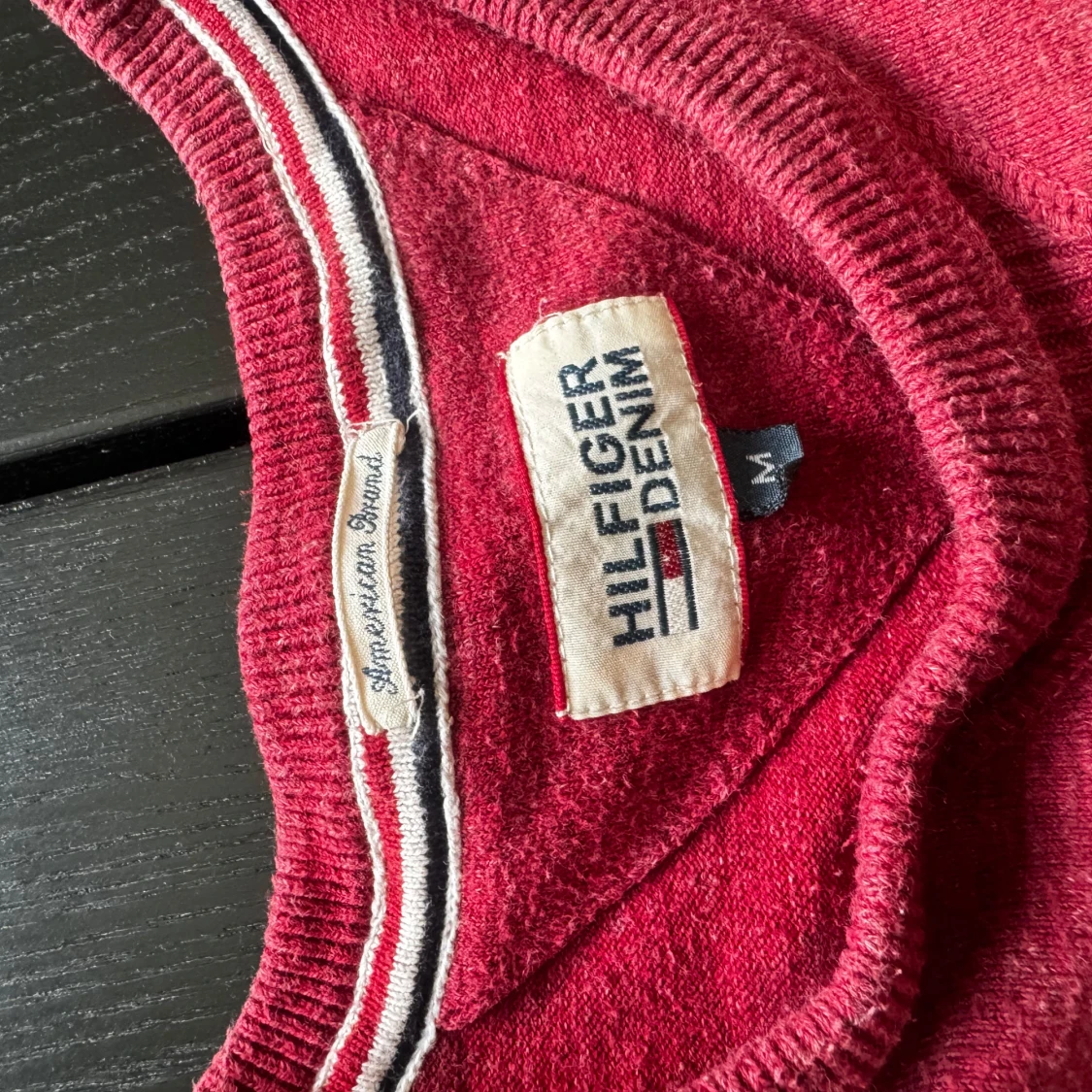 Röd stickad tröja från Hilfiger Denim - 1