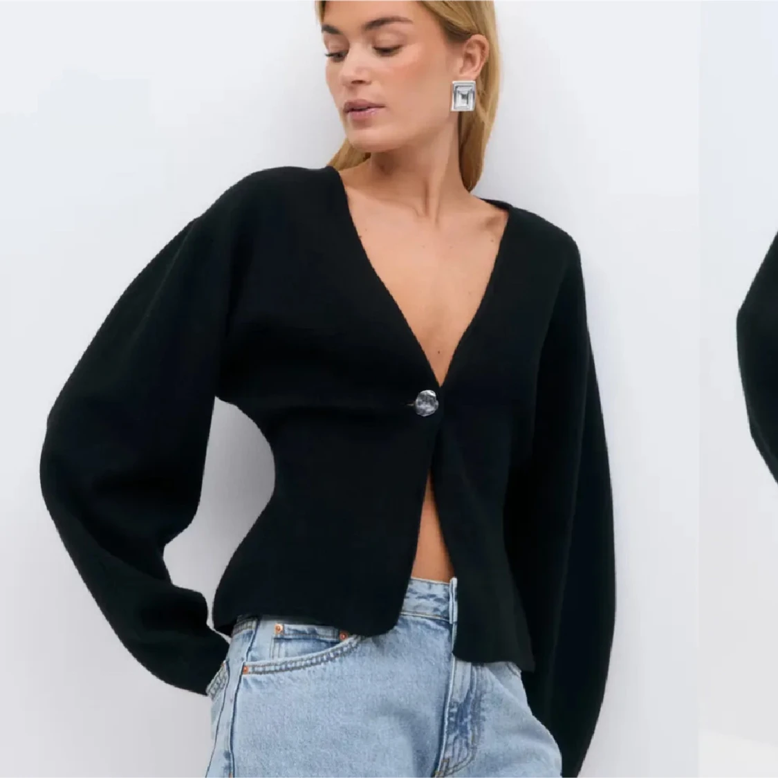 shaped knitted cardigan - 1