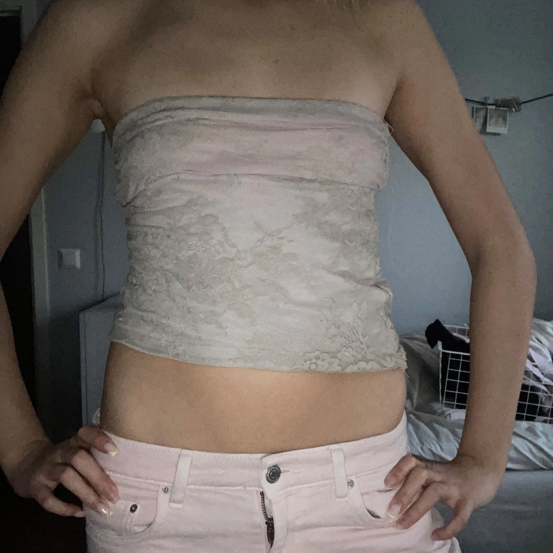 Rosa spets tubtopp - 1