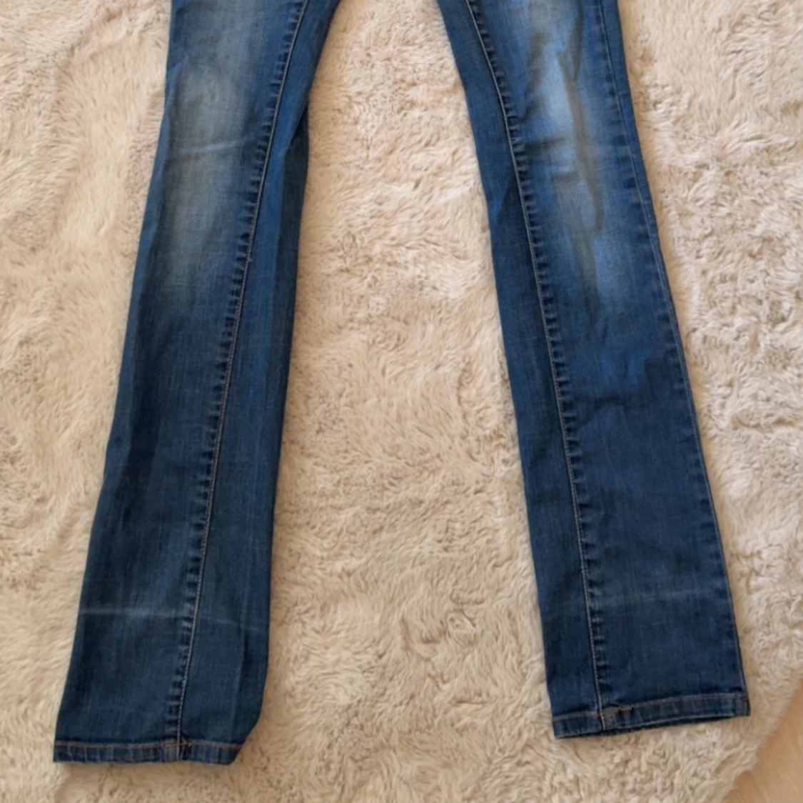 Blå lågmidjade bootcut jeans - 1