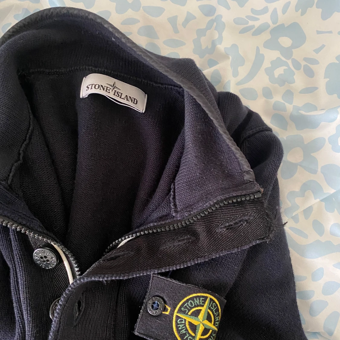 Mörkblå stickad tröja Stone Island - 3