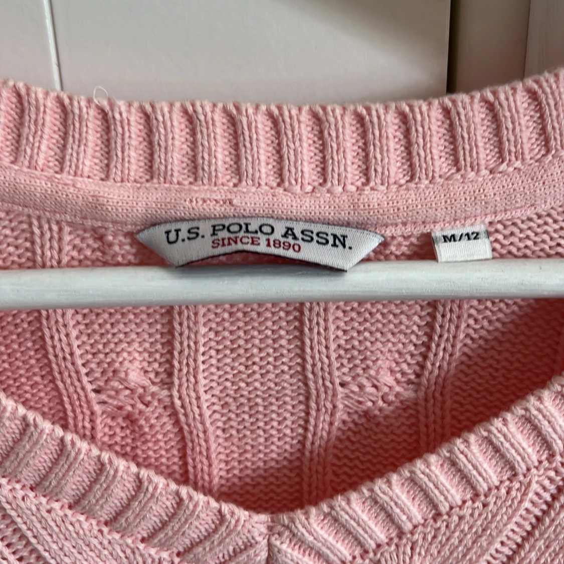 Rosa kabelstickad tröja U.S. Polo Assn - 3