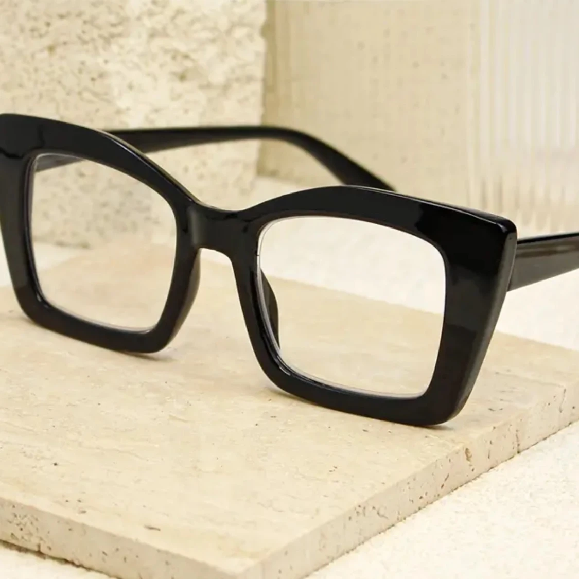 Trendy Svarta rektangulära glasögon - 1