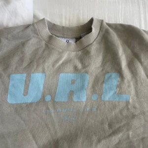 Sweatshirt  - Oversized sweatshirt med blått tryck. Gott skick.