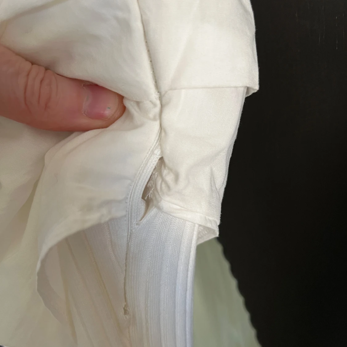 Vit ribbad långklänning - 4