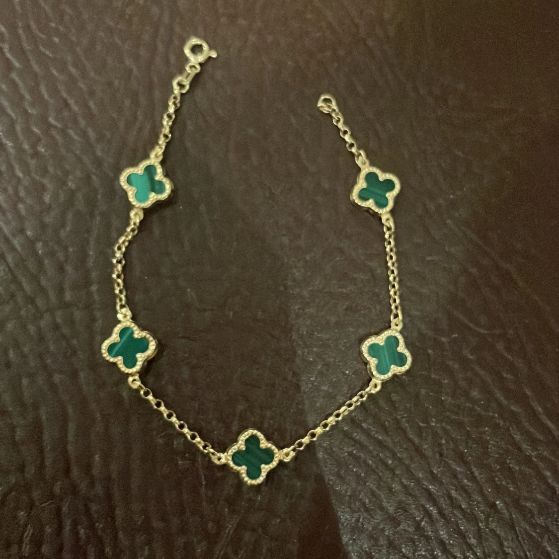 Armband Alhambra med gröna fyrklöver, 14k guld - 2