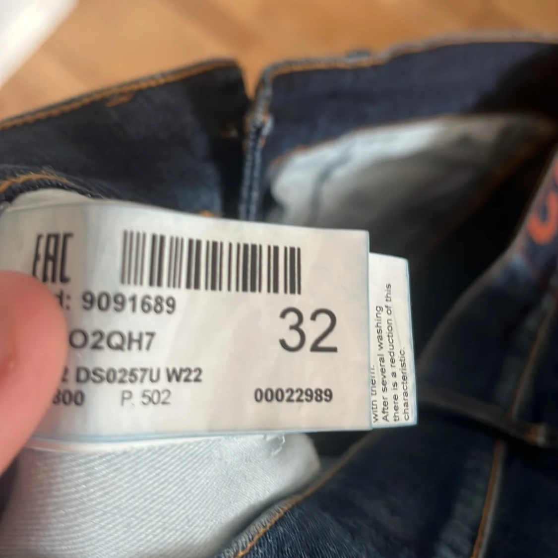 Mörkblå slim jeansbyxor - 3