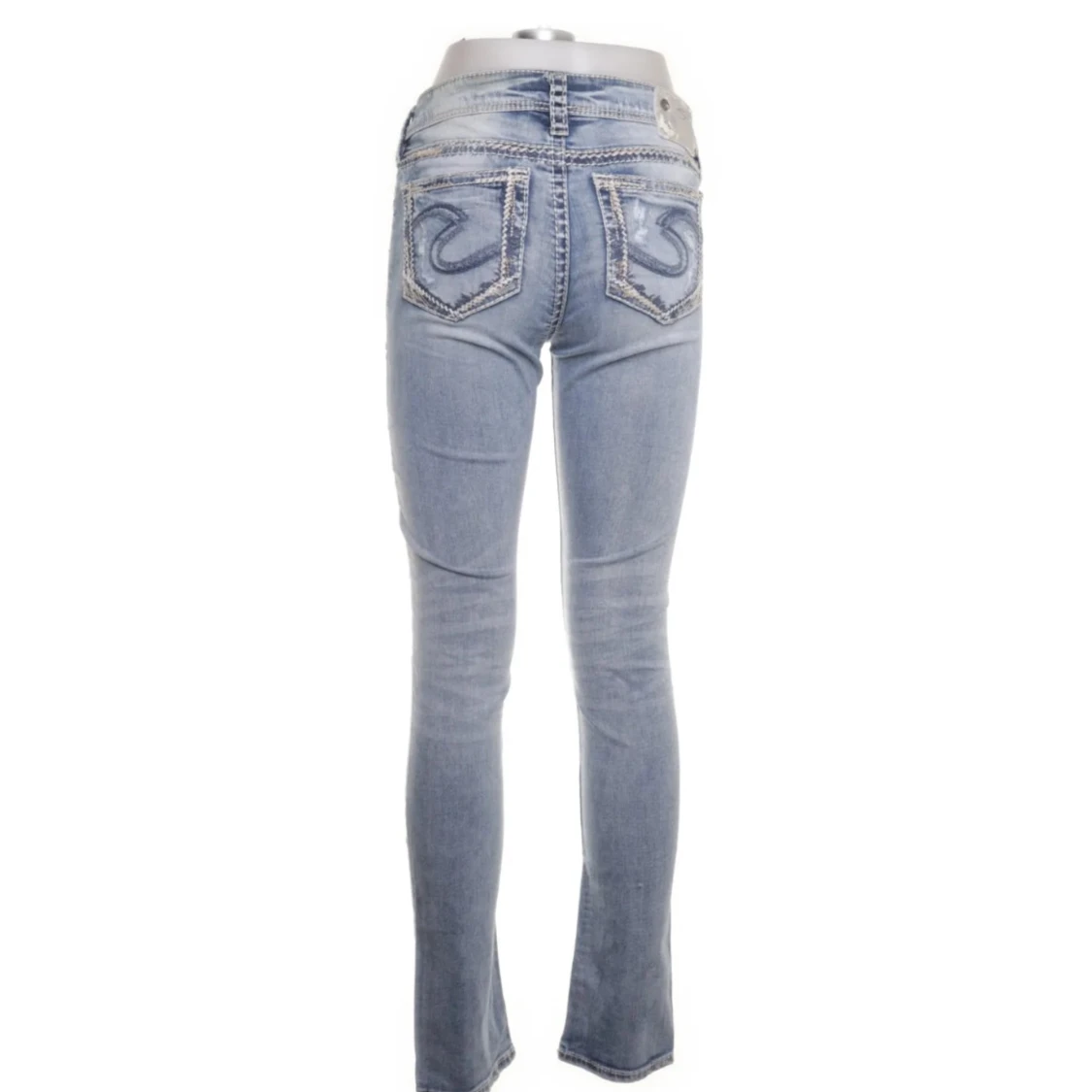 Ljusblå slitna bootcut jeans från Silver Jeans Co. - 1