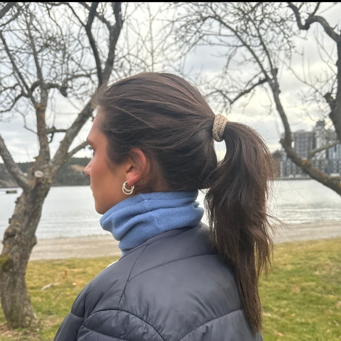 Ljus blå kashmir buff