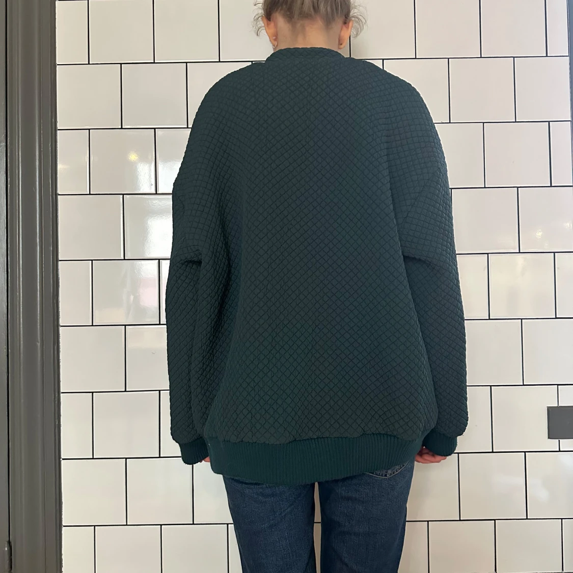 Mörkgrön quiltad bomberjacka - 1