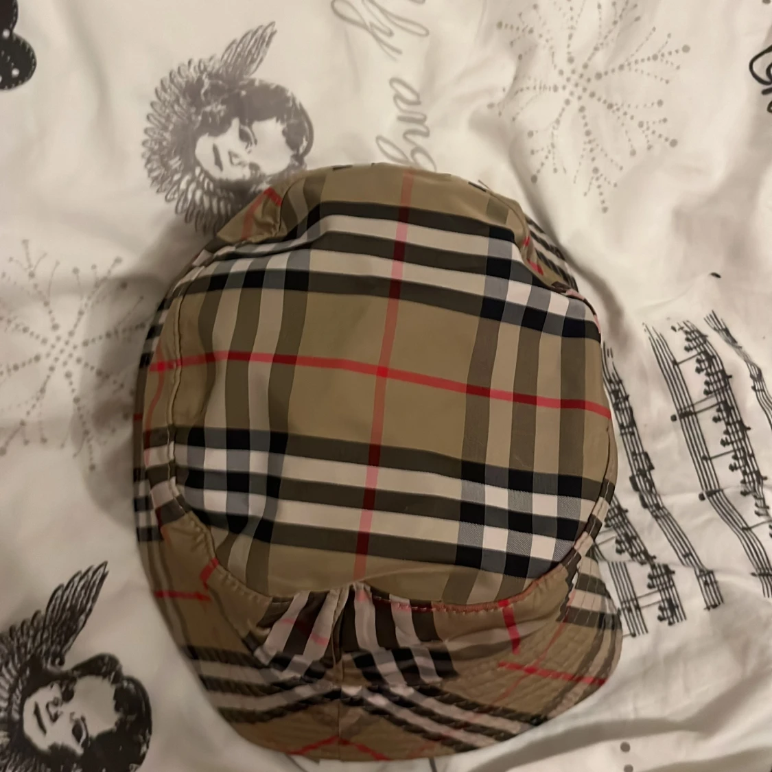 Beige rutig bucket hat Burberry - 3
