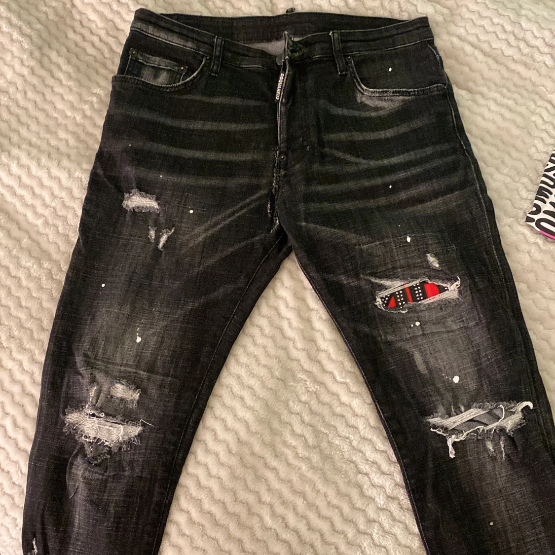 Svarta slitna jeans från Dsquared2