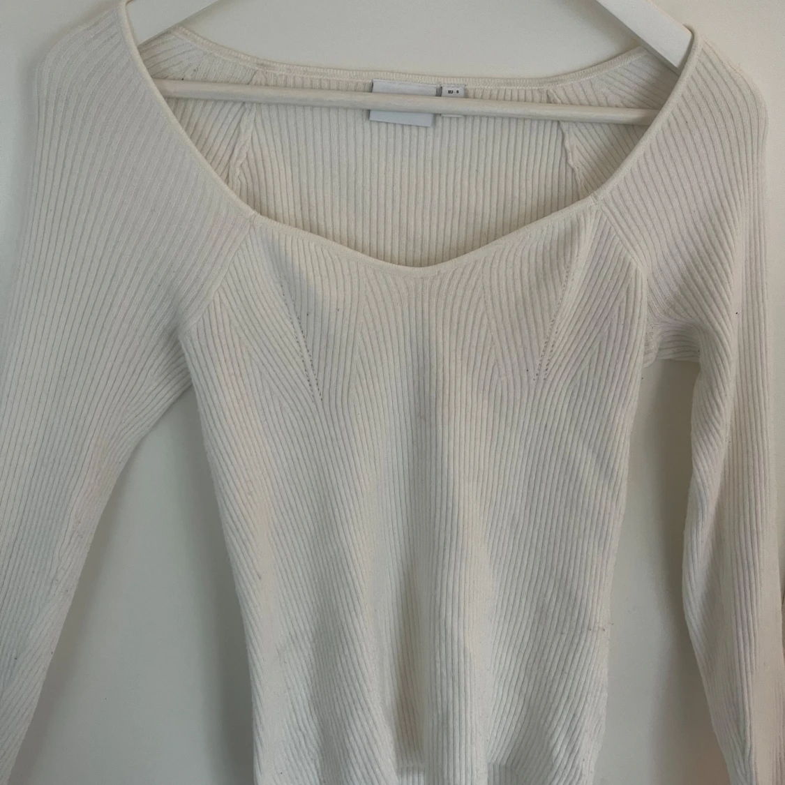 Vit ribbad långärmad VILA - 1